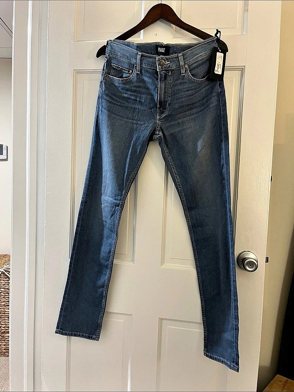 Paige Lennox Straight Leg Jeans in Blue Waist 32 NWT